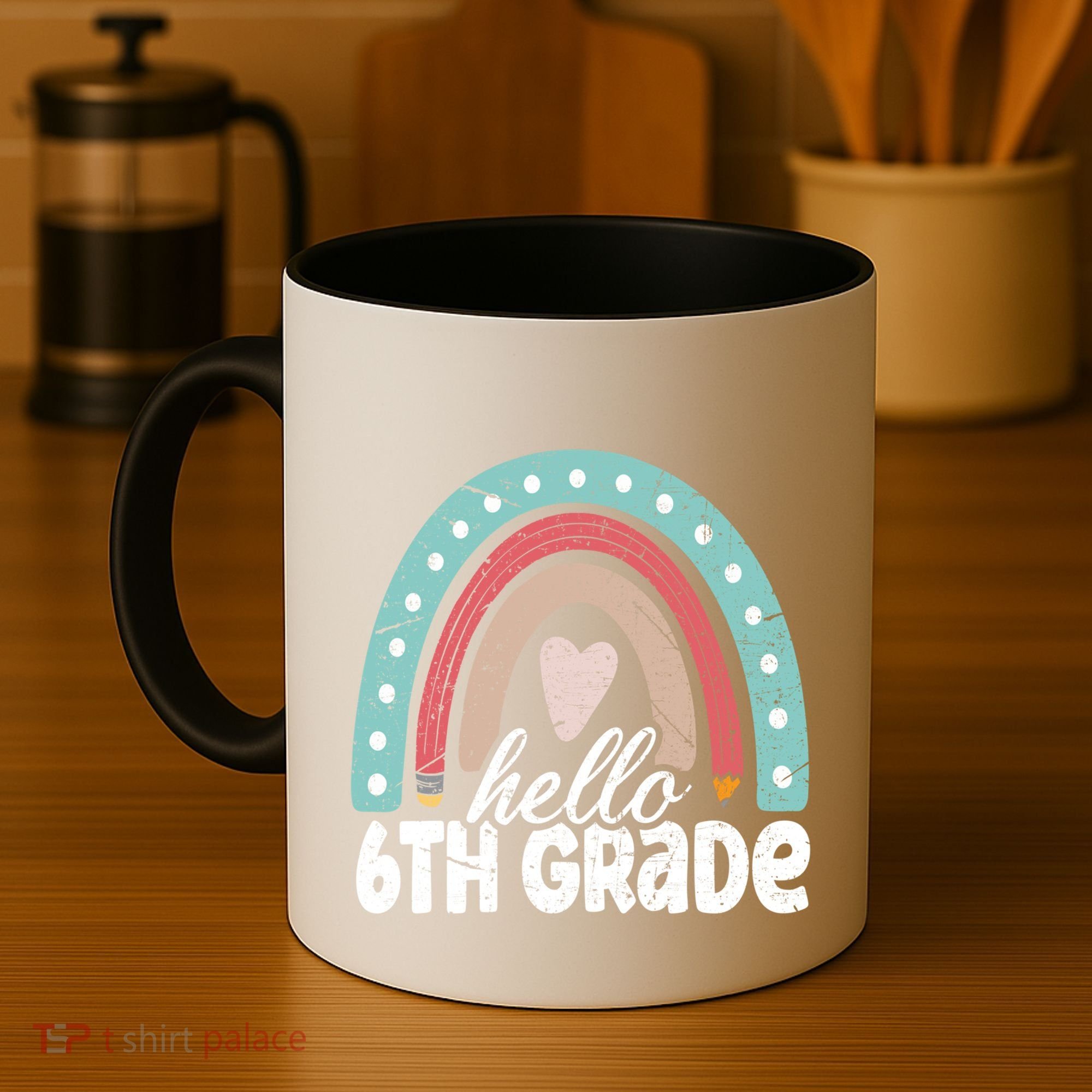 Hello Sixth Grade Back To School 6Th Grade Teacher Rainbow Cute Gift Coffee Mug