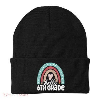 Hello Sixth Grade Back To School 6Th Grade Teacher Rainbow Cute Gift Beanie