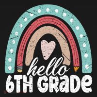 Hello Sixth Grade Back To School 6Th Grade Teacher Rainbow Cute Gift Women's Hoodie thumb 2