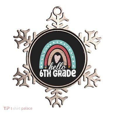 Hello Sixth Grade Back To School 6Th Grade Teacher Rainbow Cute Gift Ornament