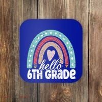 Hello Sixth Grade Back To School 6Th Grade Teacher Rainbow Cute Gift Coaster thumb 0