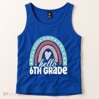 Hello Sixth Grade Back To School 6Th Grade Teacher Rainbow Cute Gift Tank Top thumb 2