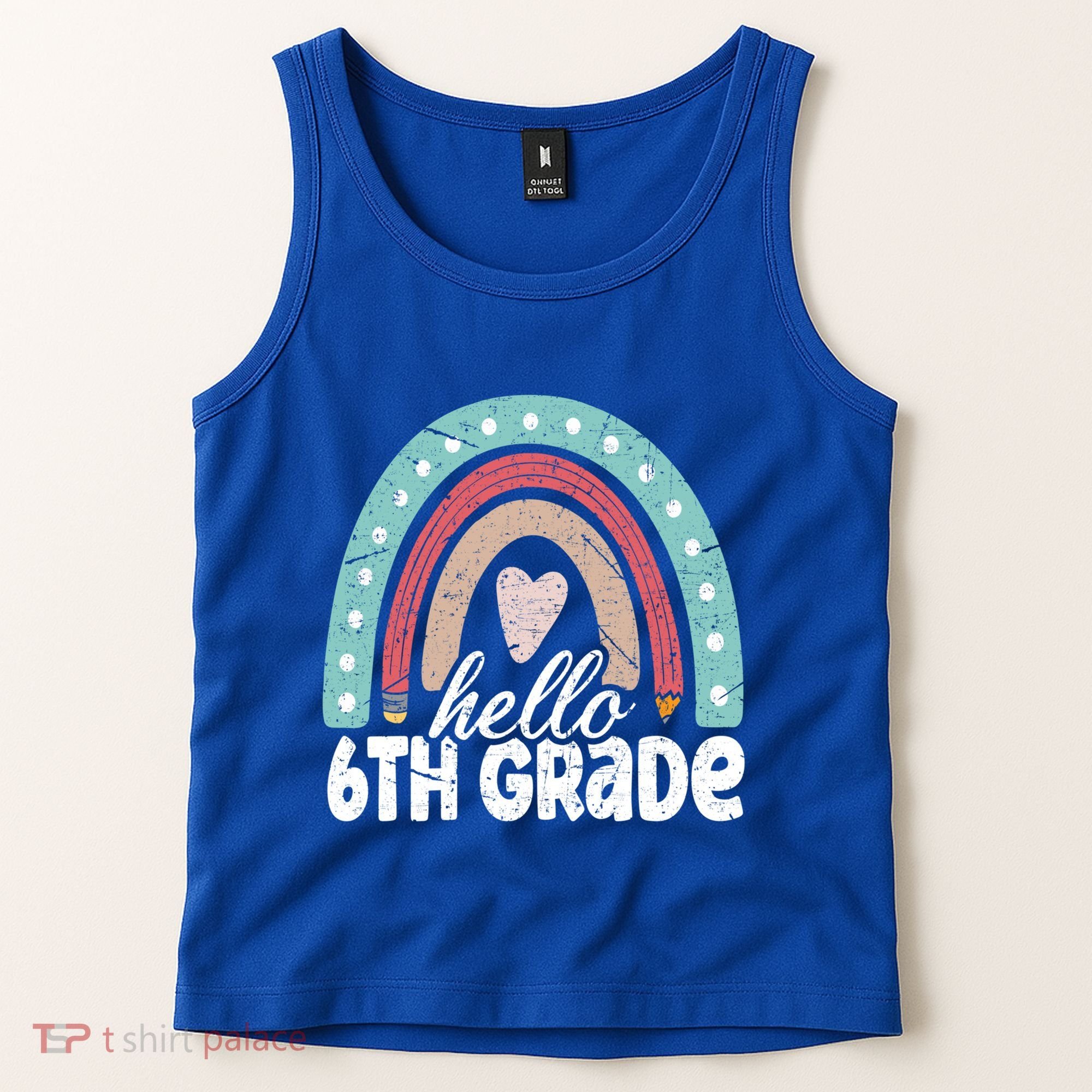 Hello Sixth Grade Back To School 6Th Grade Teacher Rainbow Cute Gift Tank Top