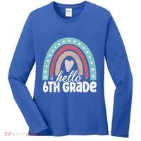 Hello Sixth Grade Back To School 6Th Grade Teacher Rainbow Cute Gift Women's Long Sleeve Shirt thumb 0