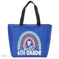 Hello Sixth Grade Back To School 6Th Grade Teacher Rainbow Cute Gift Tote Bag thumb 0