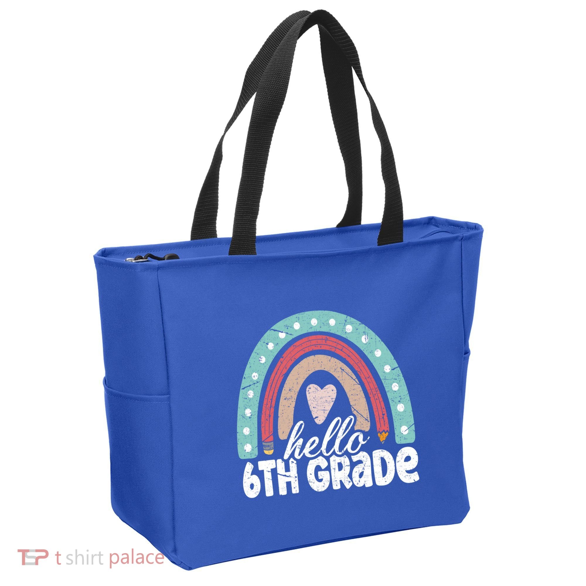 Hello Sixth Grade Back To School 6Th Grade Teacher Rainbow Cute Gift Tote Bag
