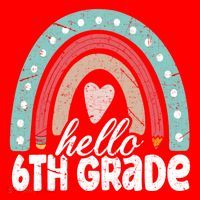 Hello Sixth Grade Back To School 6Th Grade Teacher Rainbow Cute Gift Santa Hat thumb 1