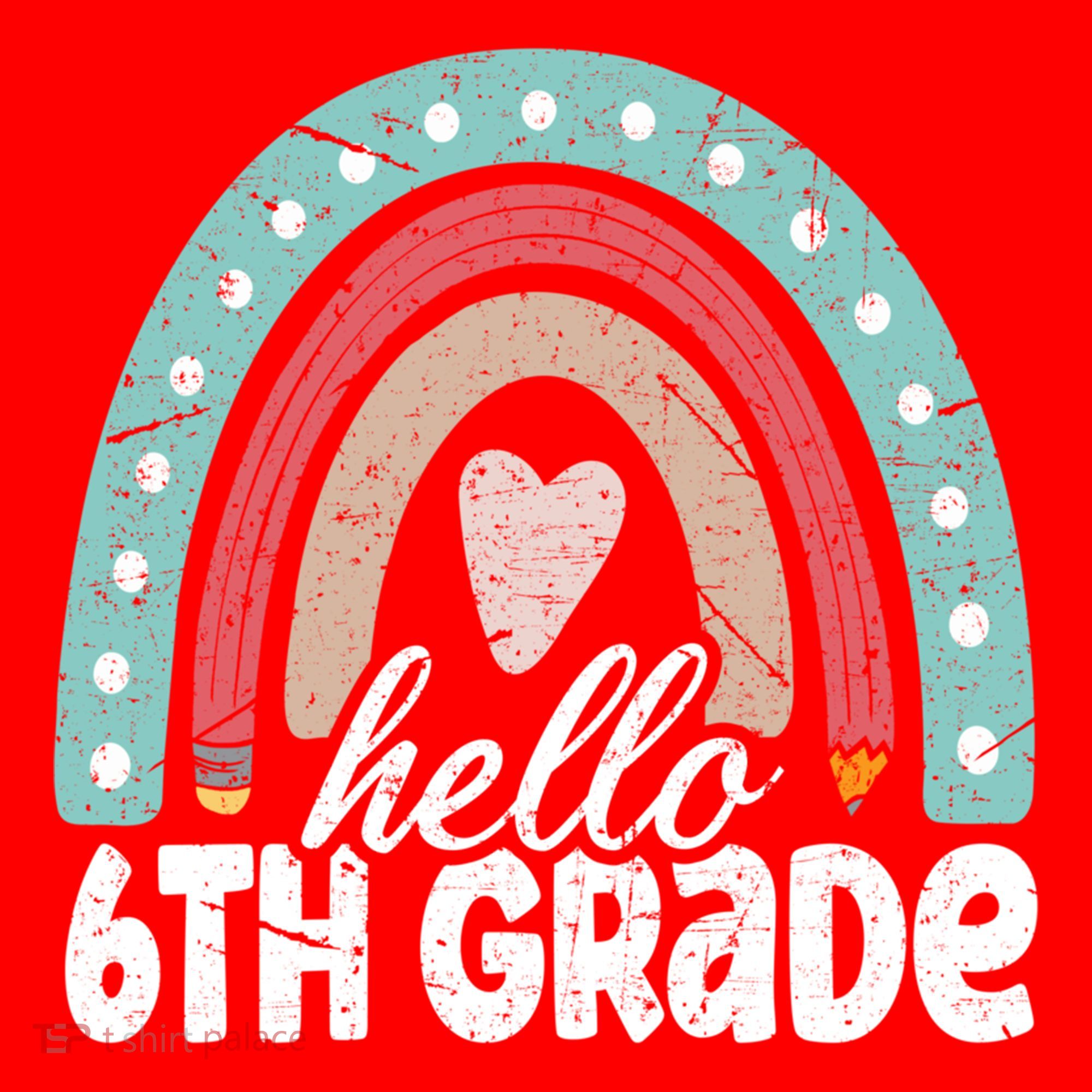 Hello Sixth Grade Back To School 6Th Grade Teacher Rainbow Cute Gift Santa Hat