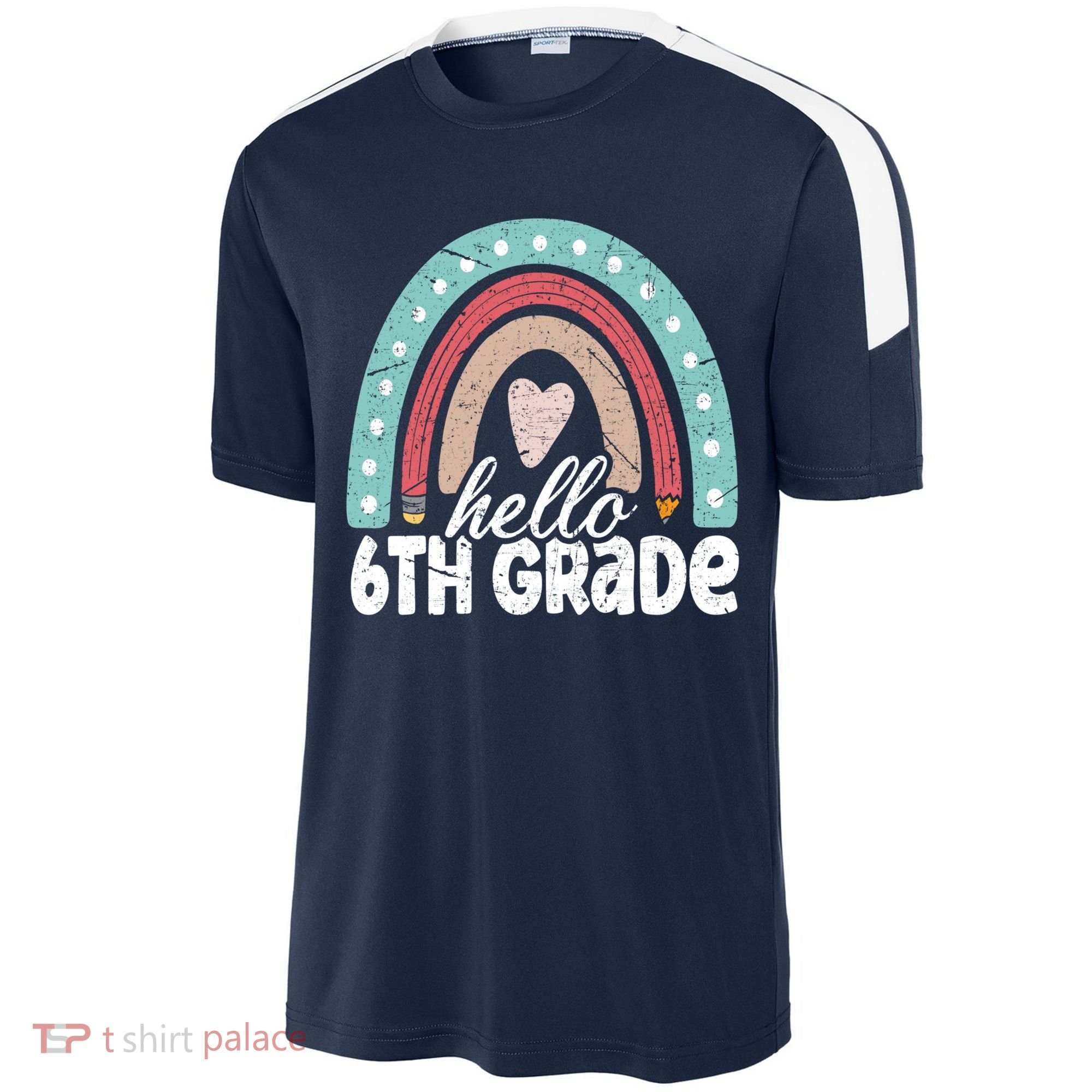 Hello Sixth Grade Back To School 6Th Grade Teacher Rainbow Cute Gift Sport-Tek Competitor United Soccer Jersey