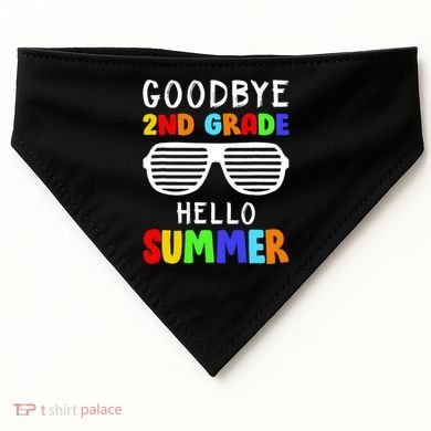 Hello Summer Goodbye 2nd Grade Cool USA-Made Doggie Bandana