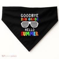 Hello Summer Goodbye 2nd Grade Cool USA-Made Doggie Bandana thumb 0