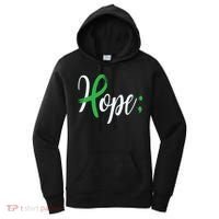 Hope Semicolon Green Ribbon Mental Health Awareness Women's Hoodie thumb 0