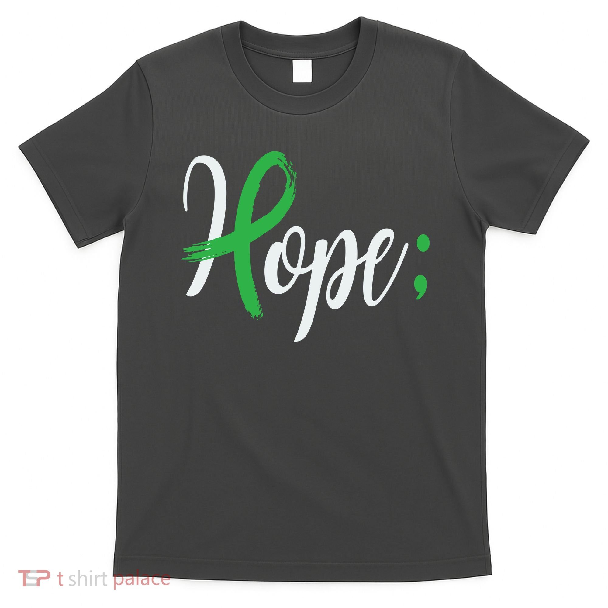 Hope Semicolon Green Ribbon Mental Health Awareness T-Shirt