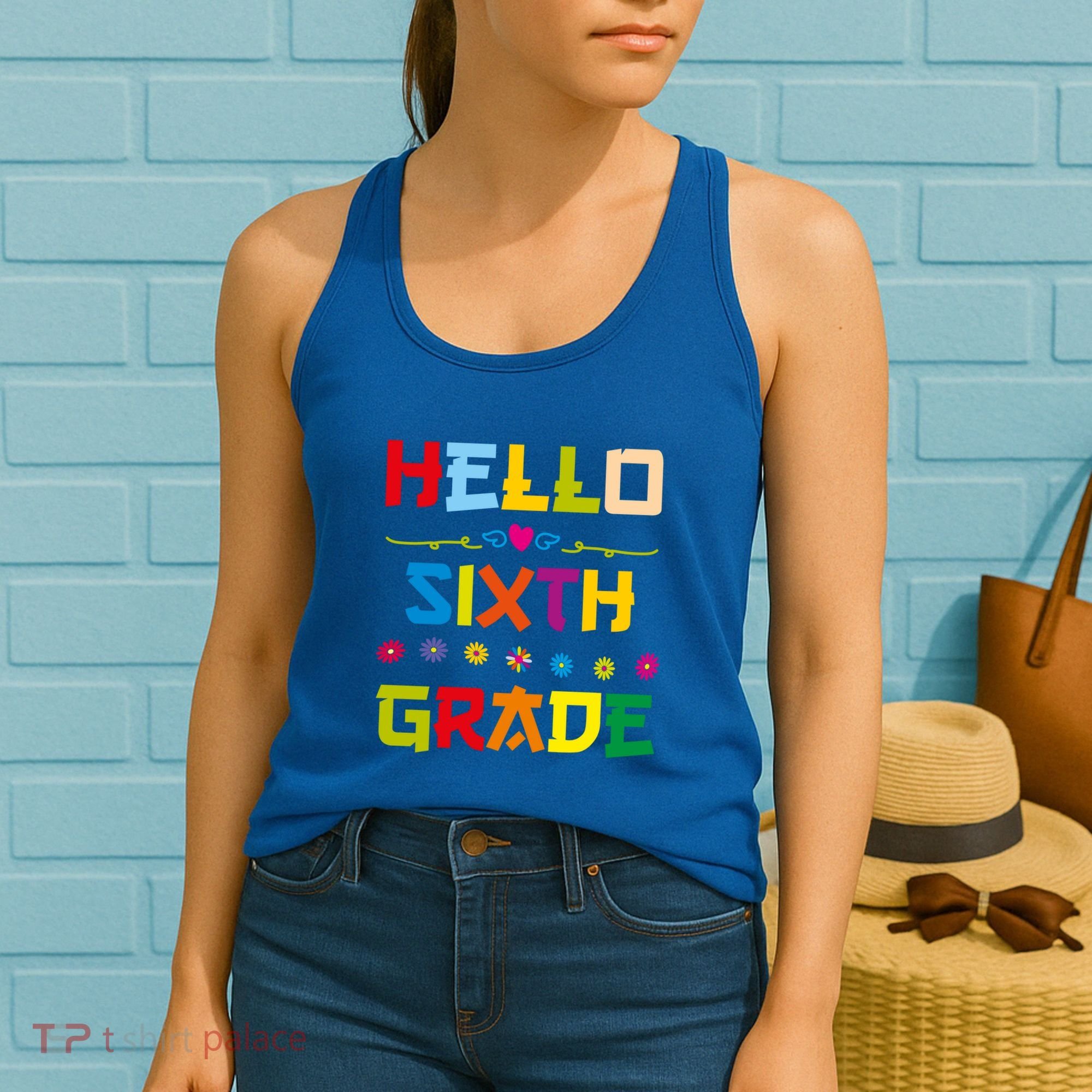 Hello Sixth Grade Back To School 6Th Grade Squad Students Gift Women's Tank Top