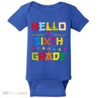 Hello Sixth Grade Back To School 6Th Grade Squad Students Gift Baby Bodysuit thumb 0