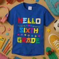 Hello Sixth Grade Back To School 6Th Grade Squad Students Gift Kids T-Shirt thumb 3