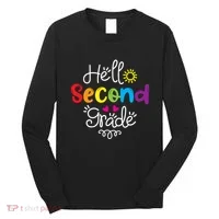 Hello Second Grade Fun 2nd Grade Back To School Gift Long Sleeve Shirt thumb 0
