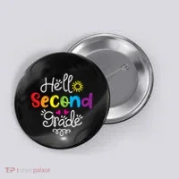 Hello Second Grade Fun 2nd Grade Back To School Gift Button thumb 0