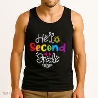 Hello Second Grade Fun 2nd Grade Back To School Gift Tank Top thumb 3