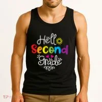 Hello Second Grade Fun 2nd Grade Back To School Gift Tank Top thumb 3