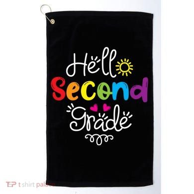 Hello Second Grade Fun 2nd Grade Back To School Gift Golf Towel