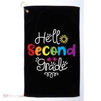 Hello Second Grade Fun 2nd Grade Back To School Gift Golf Towel thumb 0