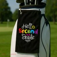 Hello Second Grade Fun 2nd Grade Back To School Gift Golf Towel thumb 2