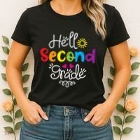 Hello Second Grade Fun 2nd Grade Back To School Gift Women's T-Shirt thumb 2