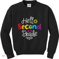 Hello Second Grade Fun 2nd Grade Back To School Gift Kids Sweatshirt thumb 0