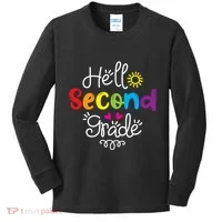 Hello Second Grade Fun 2nd Grade Back To School Gift Kids Long Sleeve Shirt thumb 0