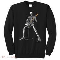 Happy Skeleton Guitar Guy Spooky Halloween Rock Band Concert Sweatshirt thumb 0