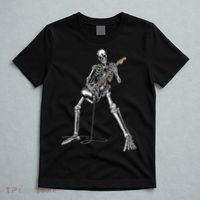 Happy Skeleton Guitar Guy Spooky Halloween Rock Band Concert T-Shirt thumb 5