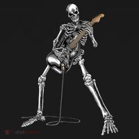 Happy Skeleton Guitar Guy Spooky Halloween Rock Band Concert T-Shirt thumb 7