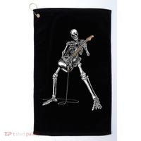 Happy Skeleton Guitar Guy Spooky Halloween Rock Band Concert Golf Towel thumb 0