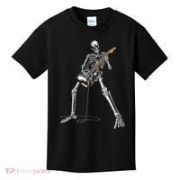 Happy Skeleton Guitar Guy Spooky Halloween Rock Band Concert Kids T-Shirt thumb 0