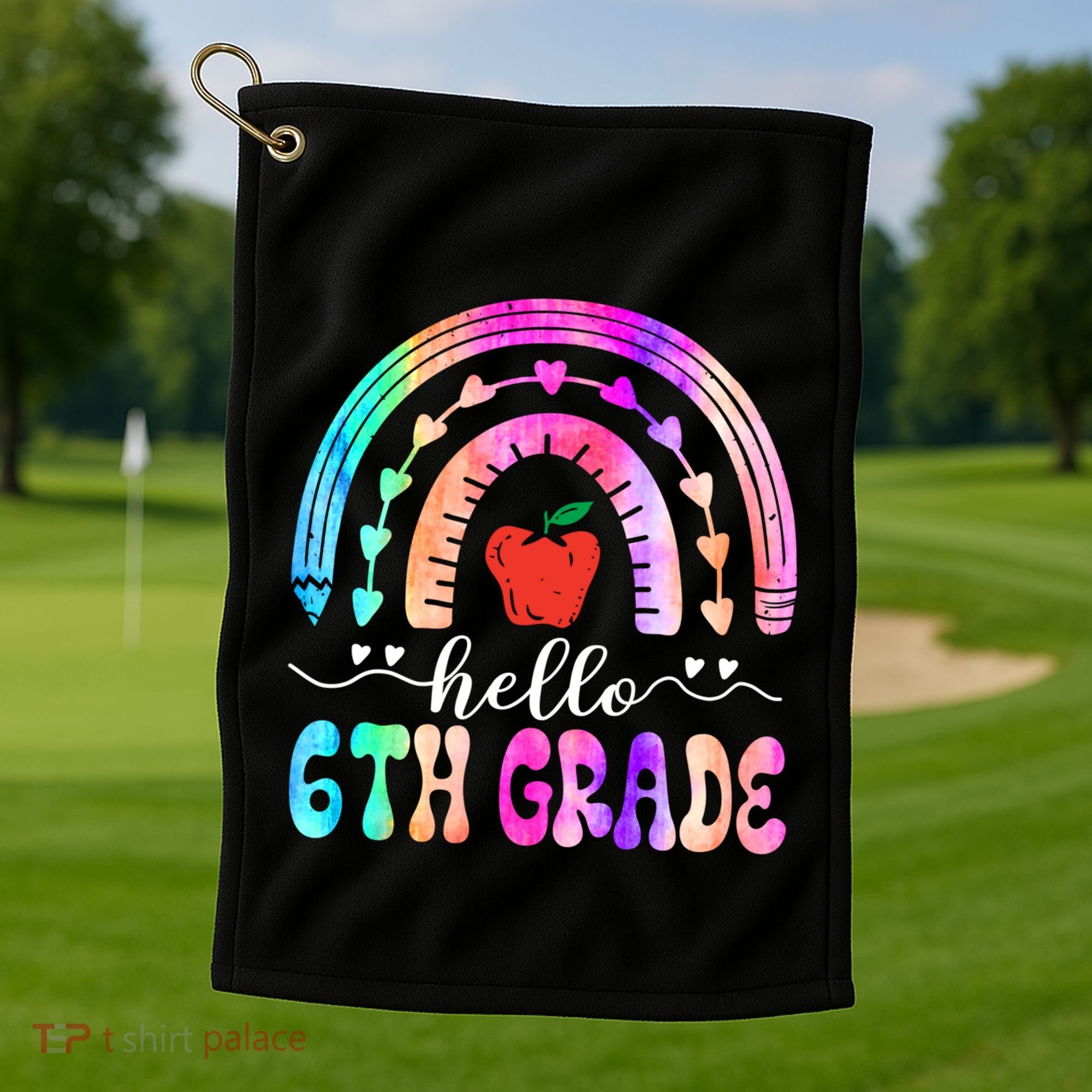 Hello Sixth Grade Back To School 6Th Grade Squad Teacher Great Gift Golf Towel