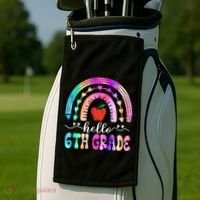 Hello Sixth Grade Back To School 6Th Grade Squad Teacher Great Gift Golf Towel thumb 2
