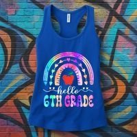 Hello Sixth Grade Back To School 6Th Grade Squad Teacher Great Gift Women's Tank Top thumb 3