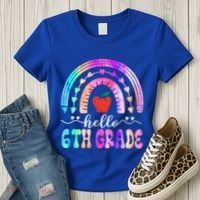 Hello Sixth Grade Back To School 6Th Grade Squad Teacher Great Gift Women's T-Shirt thumb 3