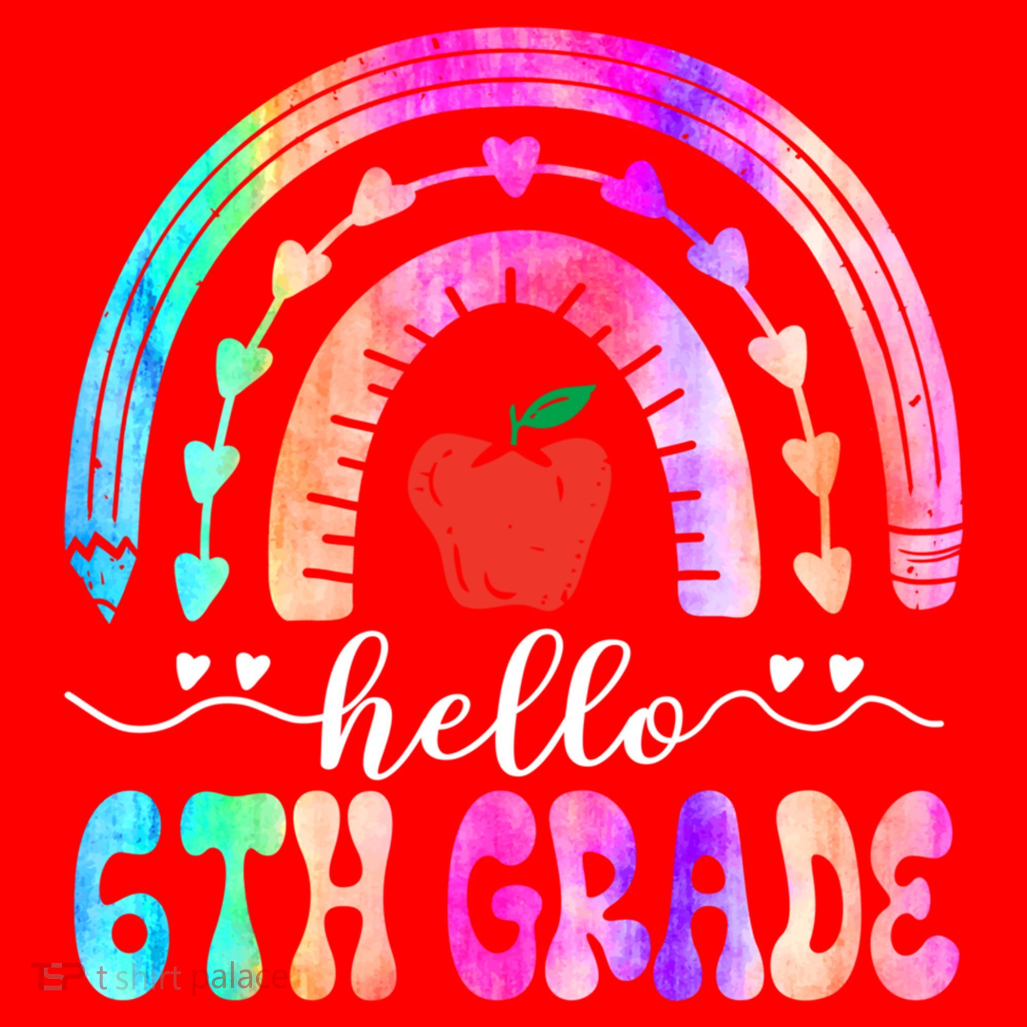 Hello Sixth Grade Back To School 6Th Grade Squad Teacher Great Gift Santa Hat
