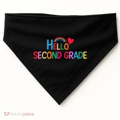Hello Second Grade Team 2nd Grade Back To School Teacher USA-Made Doggie Bandana