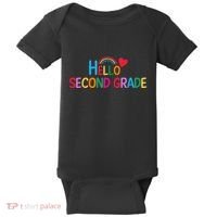 Hello Second Grade Team 2nd Grade Back To School Teacher Baby Bodysuit thumb 0