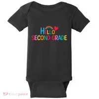 Hello Second Grade Team 2nd Grade Back To School Teacher Baby Bodysuit thumb 0