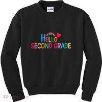 Hello Second Grade Team 2nd Grade Back To School Teacher Kids Sweatshirt thumb 0
