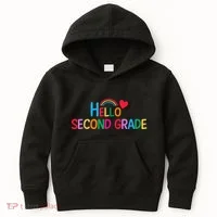Hello Second Grade Team 2nd Grade Back To School Teacher Kids Hoodie thumb 0