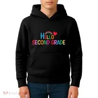 Hello Second Grade Team 2nd Grade Back To School Teacher Kids Hoodie thumb 4