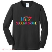 Hello Second Grade Team 2nd Grade Back To School Teacher Kids Long Sleeve Shirt thumb 0