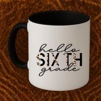 Hello Sixth Grade Leopard 6Th Grade Gift Back To School Gift Coffee Mug thumb 2