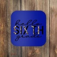 Hello Sixth Grade Leopard 6Th Grade Gift Back To School Gift Coaster thumb 0
