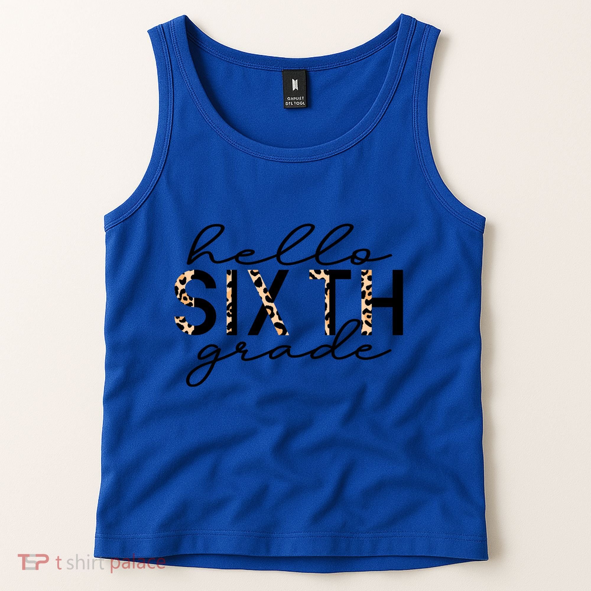 Hello Sixth Grade Leopard 6Th Grade Gift Back To School Gift Tank Top